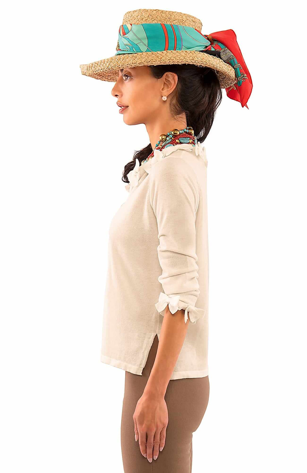 Navy Bow Trimmed Cardigan