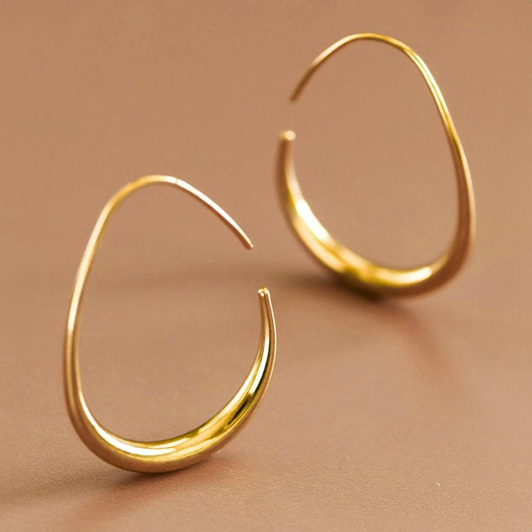 18K Gold Plated Waterproof Stainless Steel Hoop Earrings