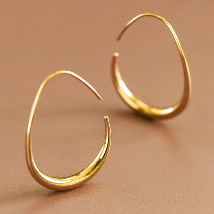 18K Gold Plated Waterproof Stainless Steel Hoop Earrings