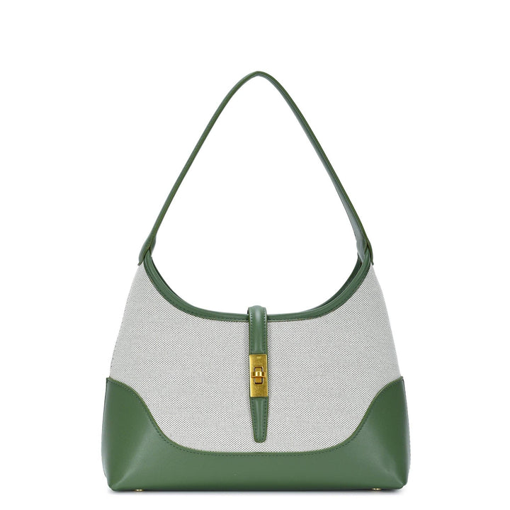 White Cotton Canvas Shoulder Bag