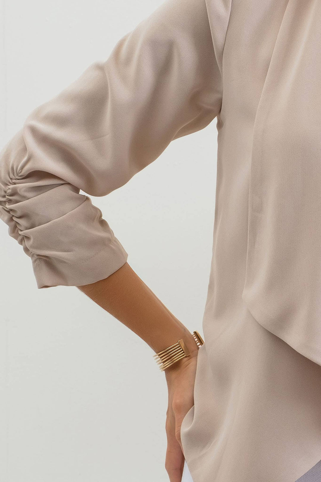 Ruched 3/4 Sleeve Blazer