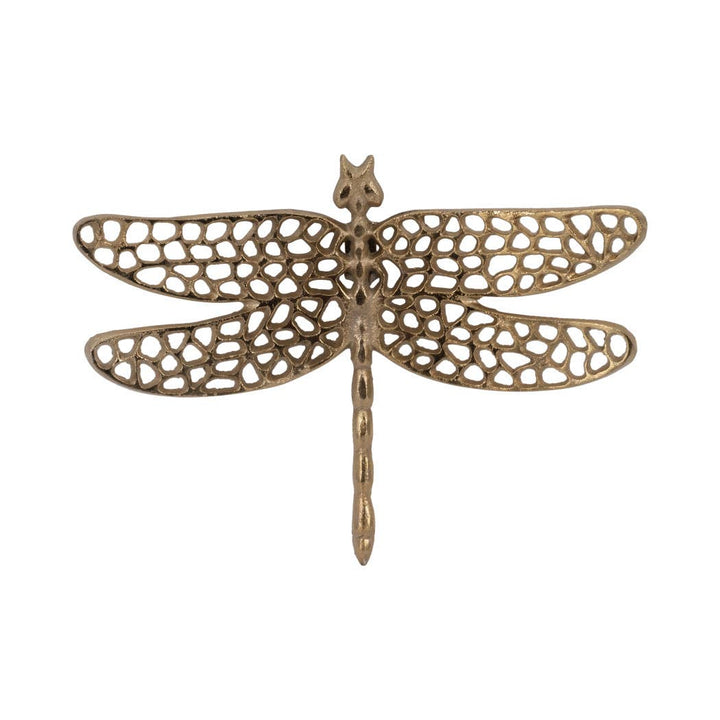 Gold 10 in. Metal Novelty Dragonfly