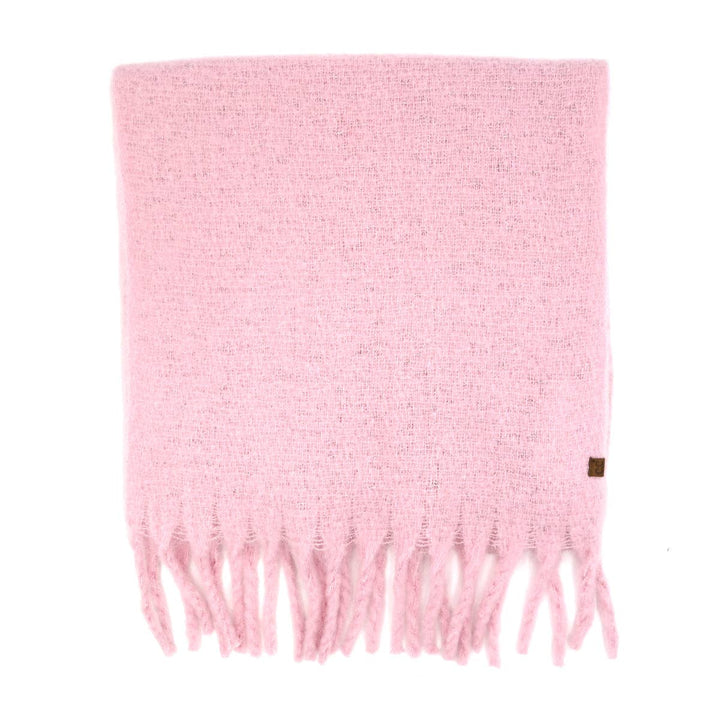 Solid Woven Pink Scarf