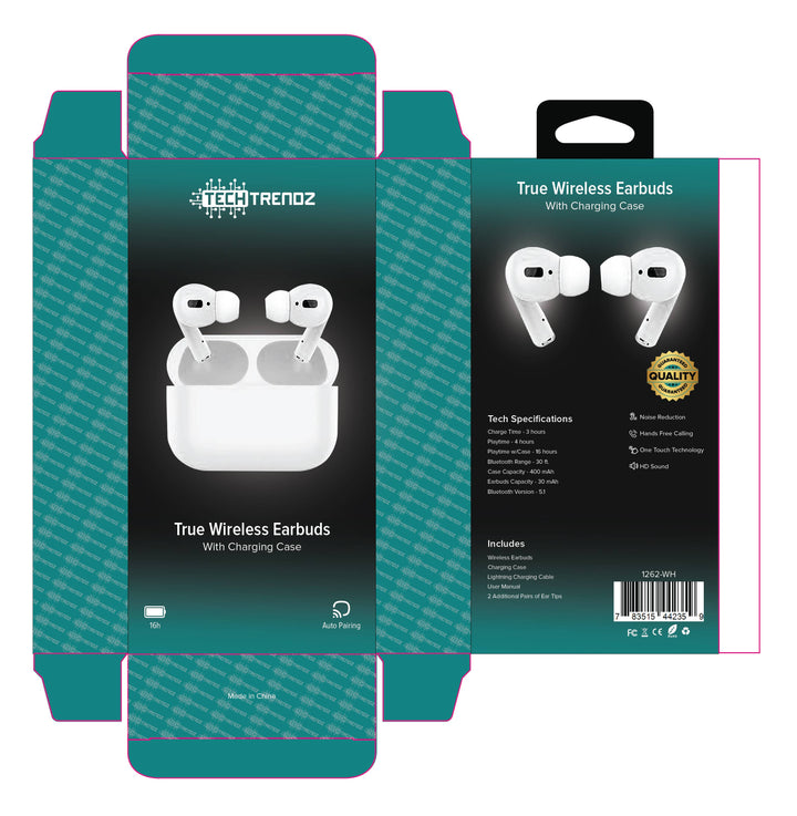 Pro Style Wireless Earbuds w/Charging Case