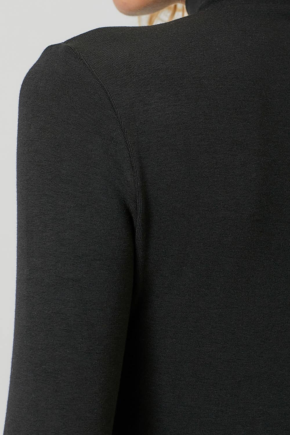 Black Knit Mock Neck Top