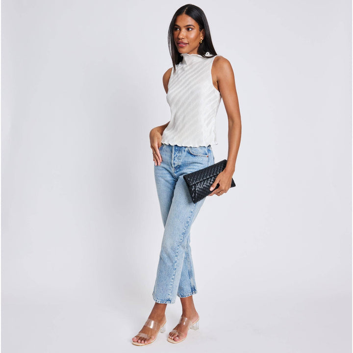 Wine Woven Clutch Crossbody Bag