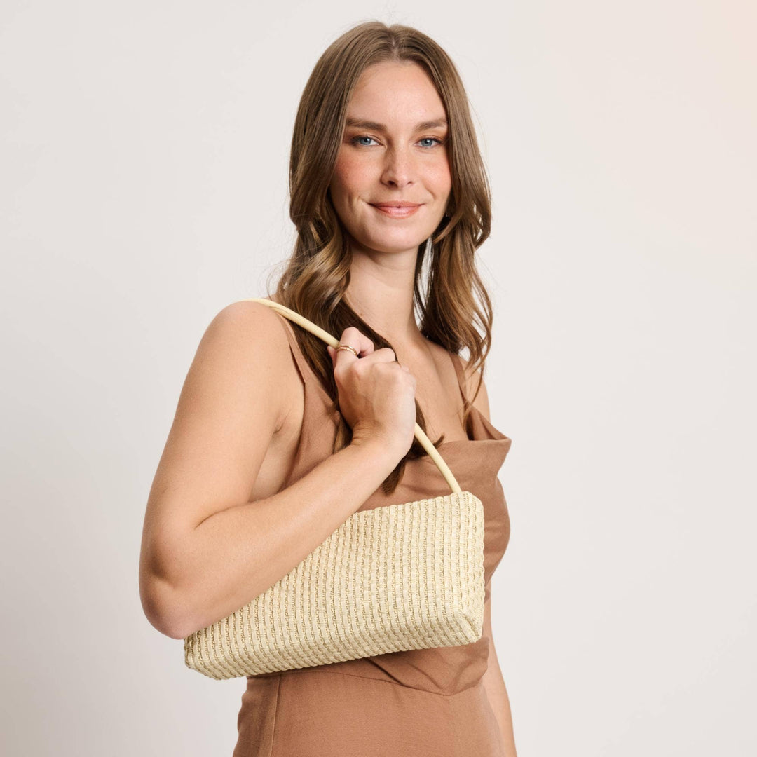 Natural Woven Shoulder Bag