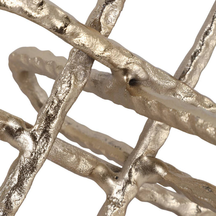 Gold Metal Knot Sculpture