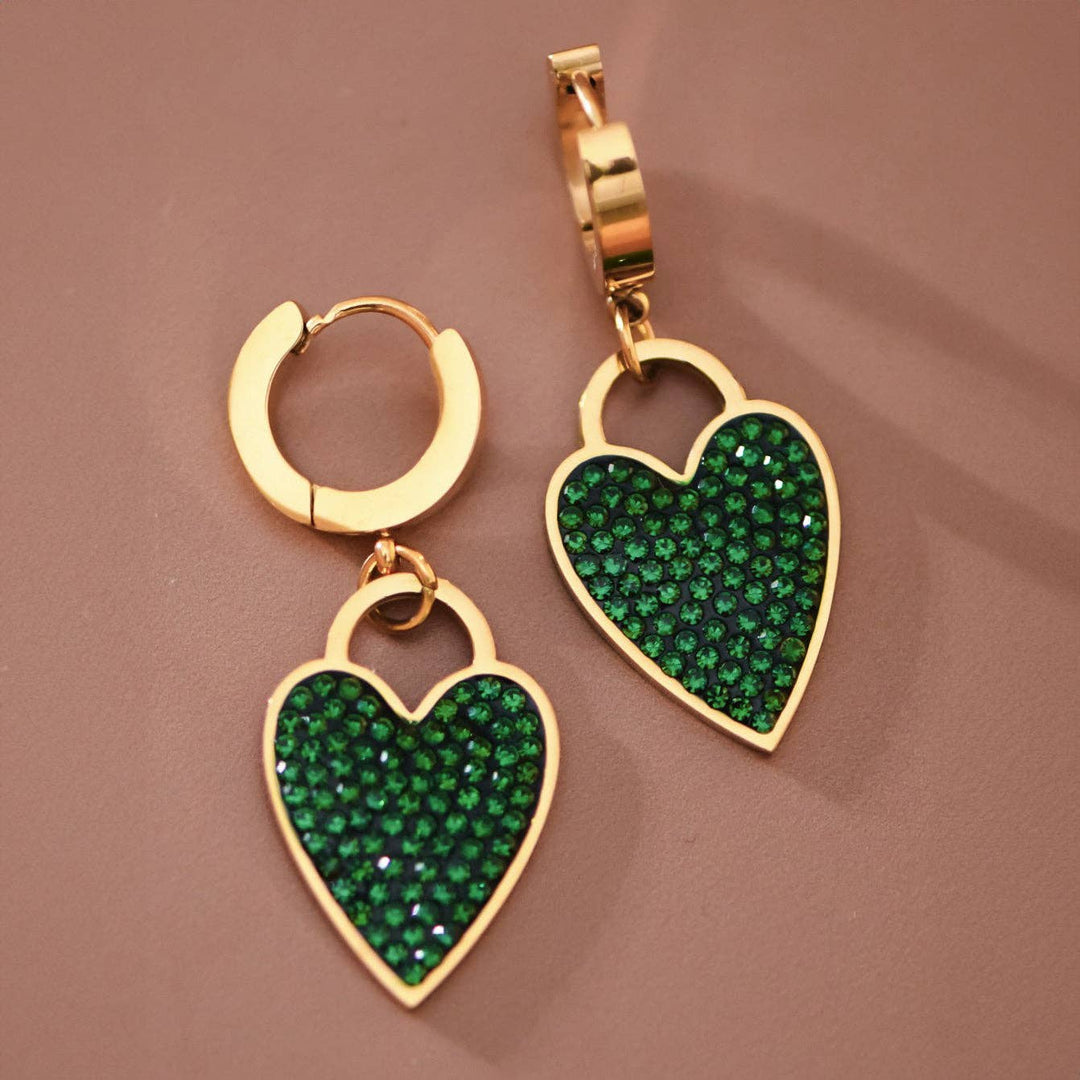 18K Gold Plated Waterproof Stainless Steel Drop Earrings - 7663
