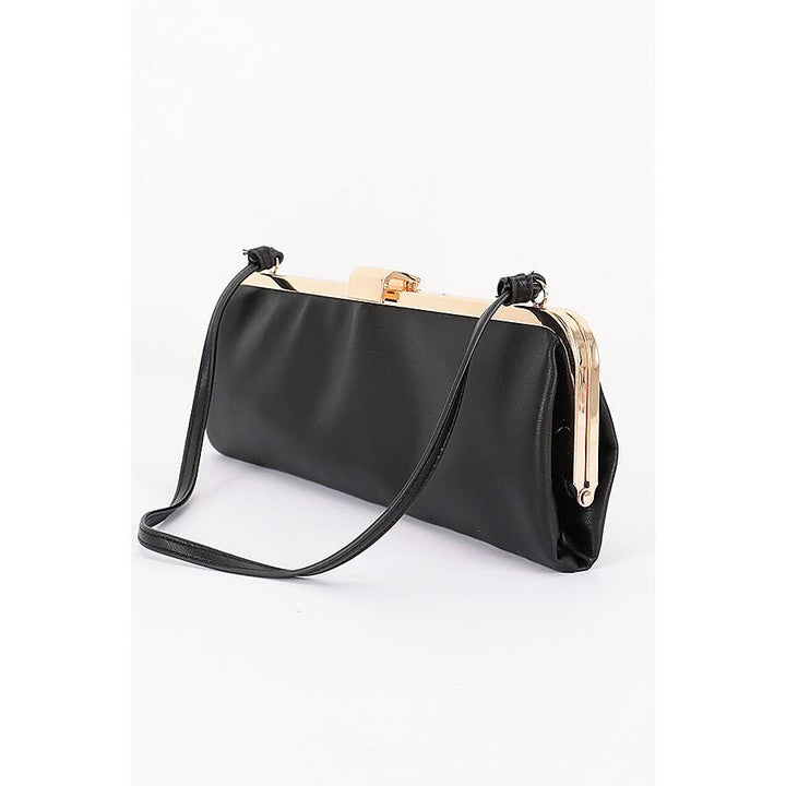 Red Faux Leather Frame Clutch