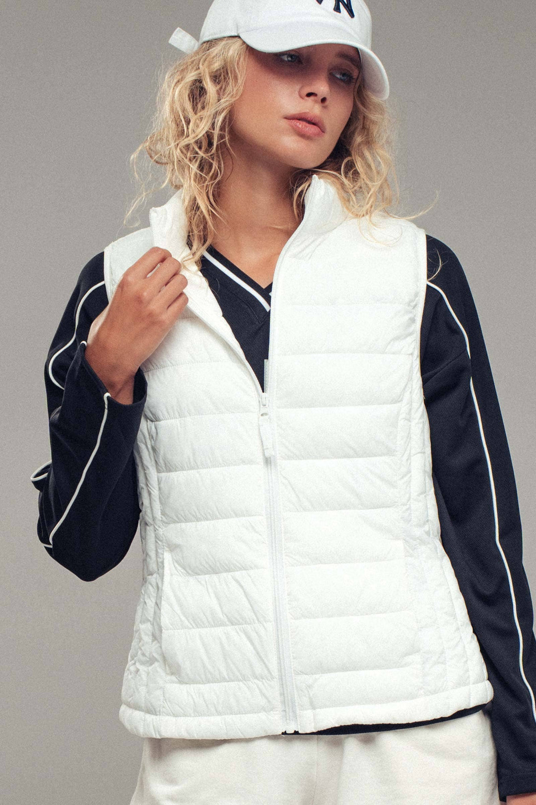 White Zip-Up Vest