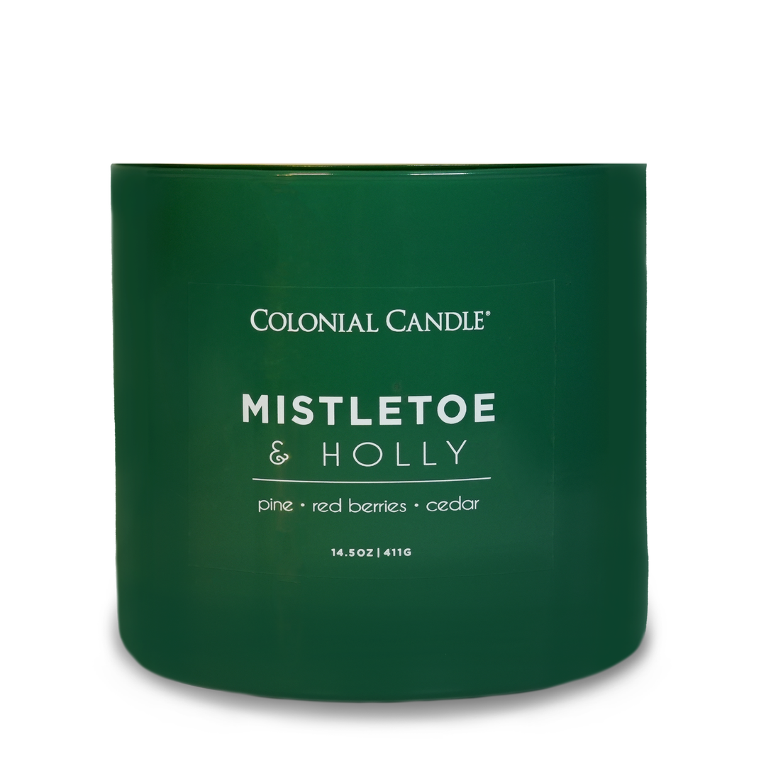 Mistletoe &amp; Holly Scented Jar Candle, Soy Blend Wax, 14.5oz