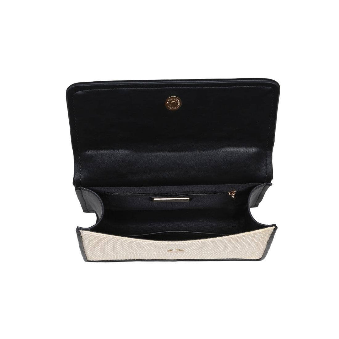 Beige Black Crossbody Handbag