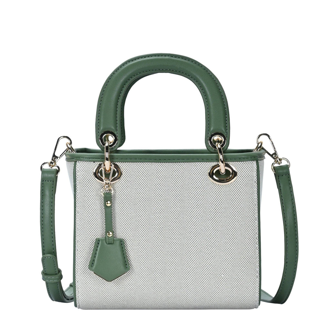 Off White &amp; Camel Satchel Bag