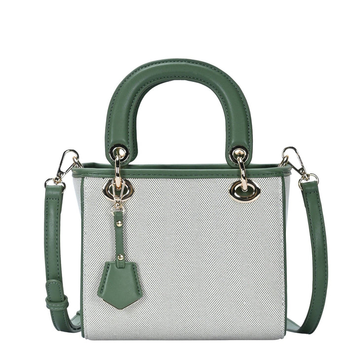 Off White &amp; Camel Satchel Bag