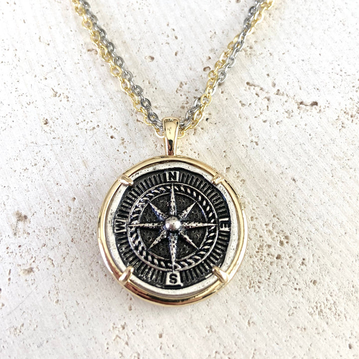 Compass Coin Necklace