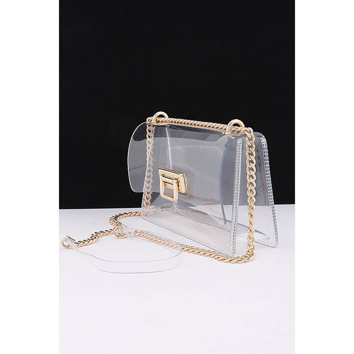 Clear Stadium Bag with Gold Accents