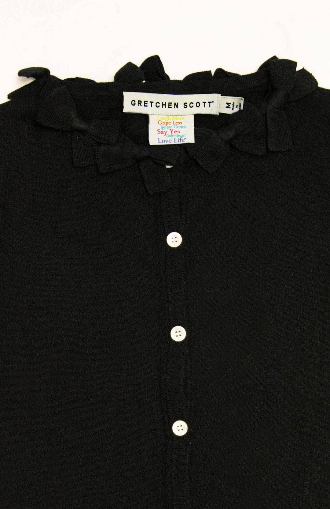 Navy Bow Trimmed Cardigan