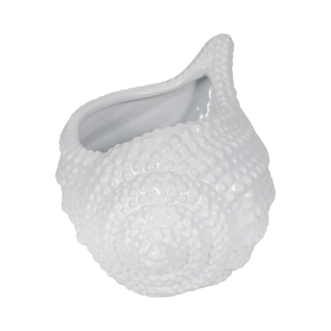 White Ceramic Coastal Seashell Planter