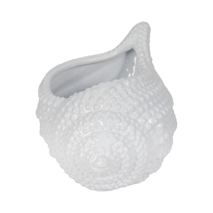 White Ceramic Coastal Seashell Planter