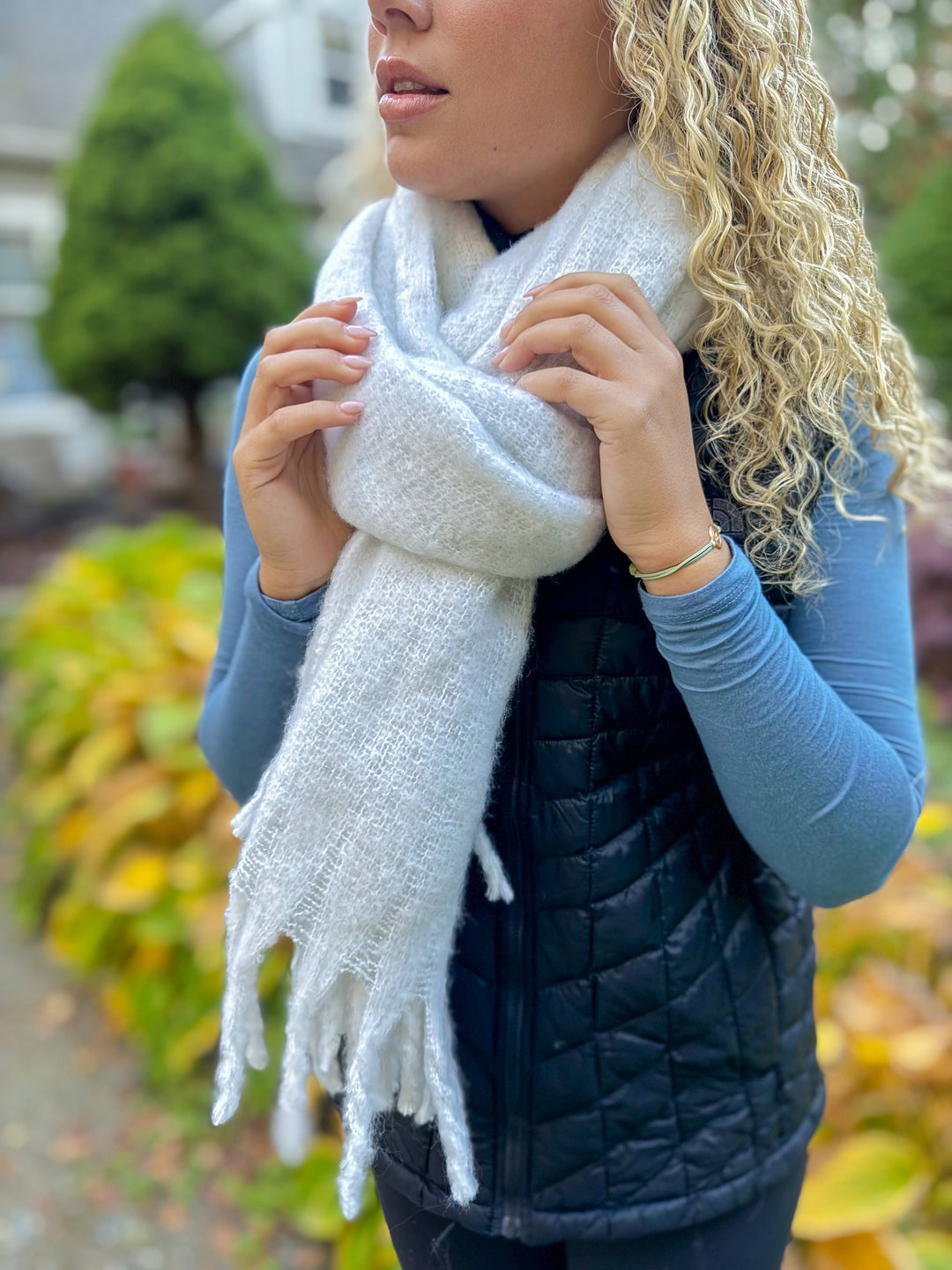 Solid Woven Pink Scarf