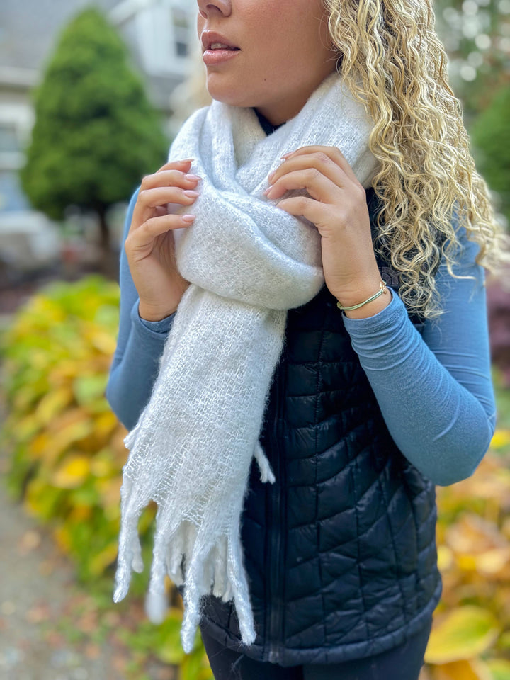 Solid Woven Pink Scarf