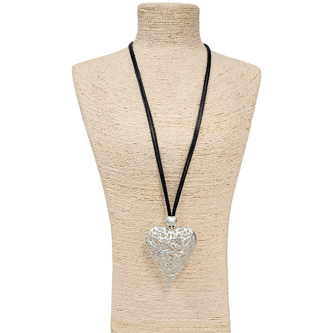 Gold Puffy Heart Pendant Necklace