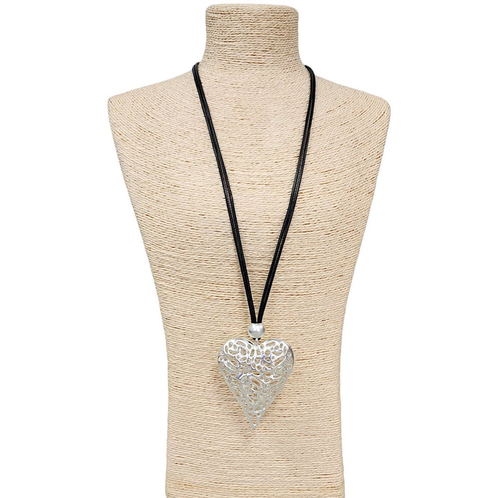 Gold Puffy Heart Pendant Necklace