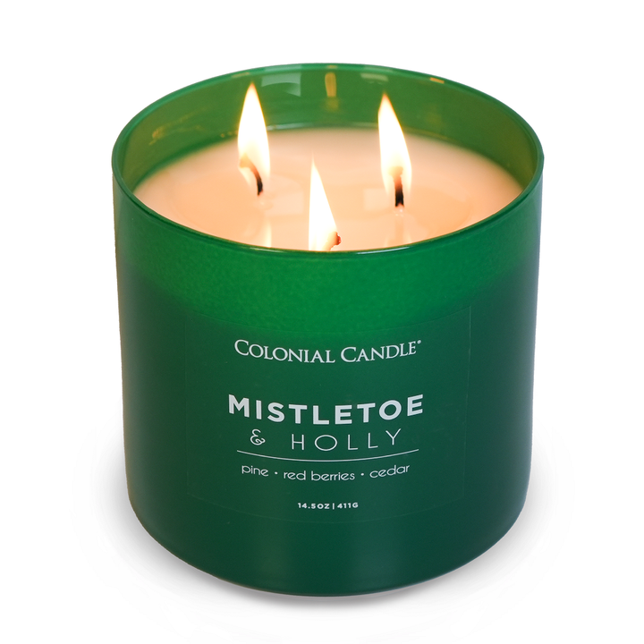 Mistletoe &amp; Holly Scented Jar Candle, Soy Blend Wax, 14.5oz
