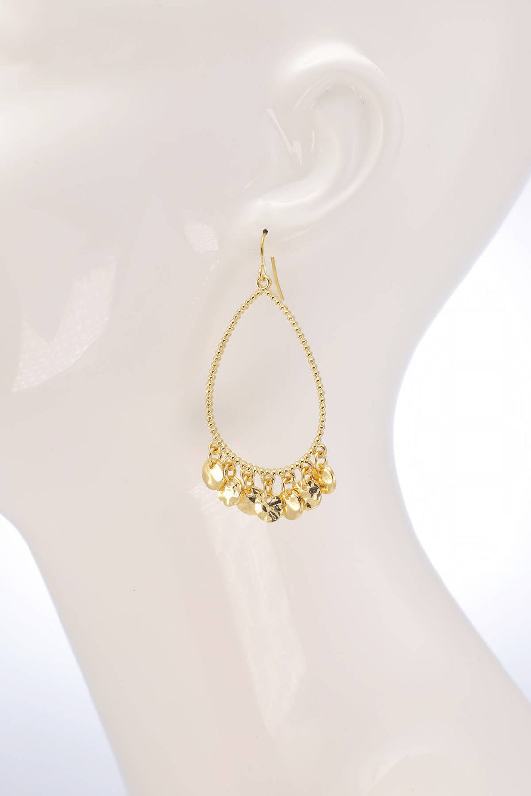 Metal Teardrop Earrings w/ Charms