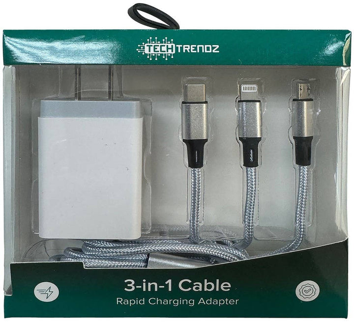 All in one quick charging cable and adapter set