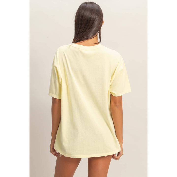 Cotton yellow crew Neck T-Shirt