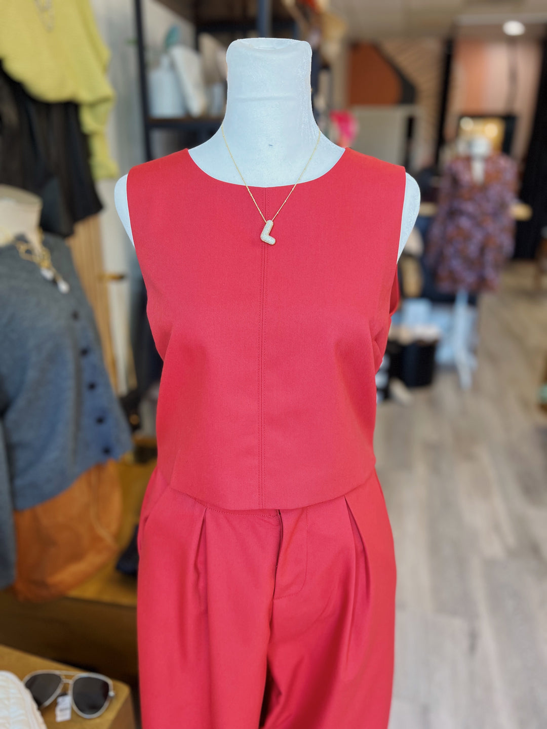 Red Sleeveless Top