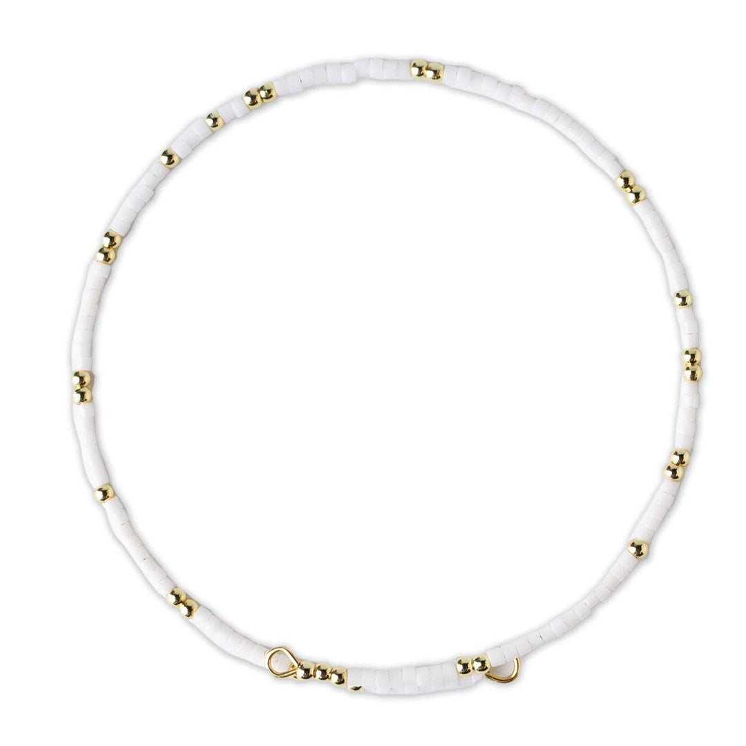 White Confetti adjustable Beaded Bracelets