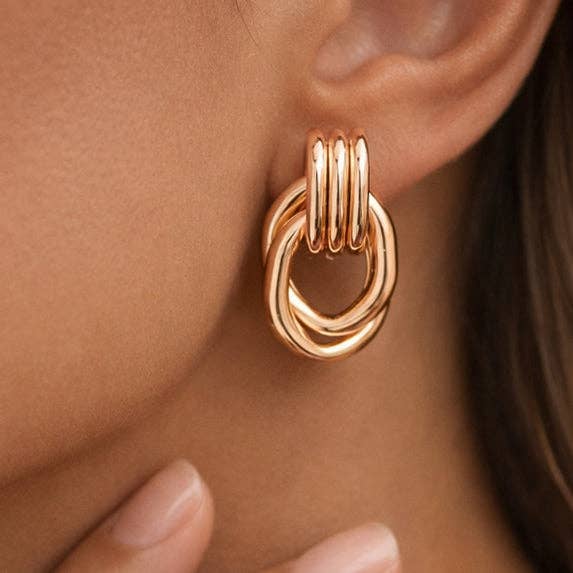18K Gold Plated Waterproof Stainless Steel Stud Earrings