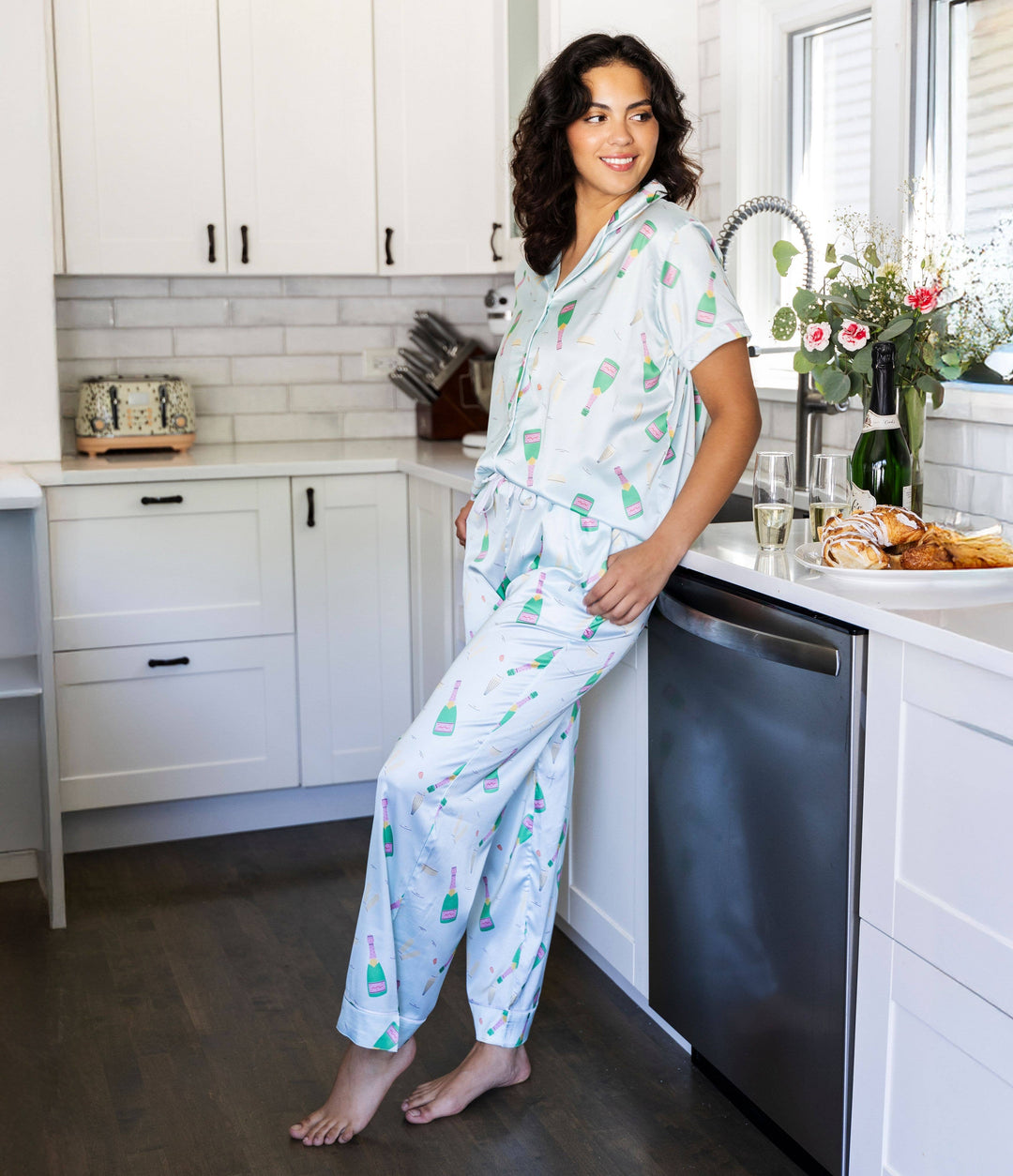 Boots & Bubbles Satin Pajama Pant