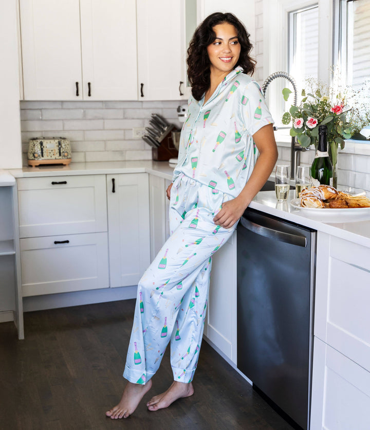 Boots & Bubbles Satin Pajama Pant