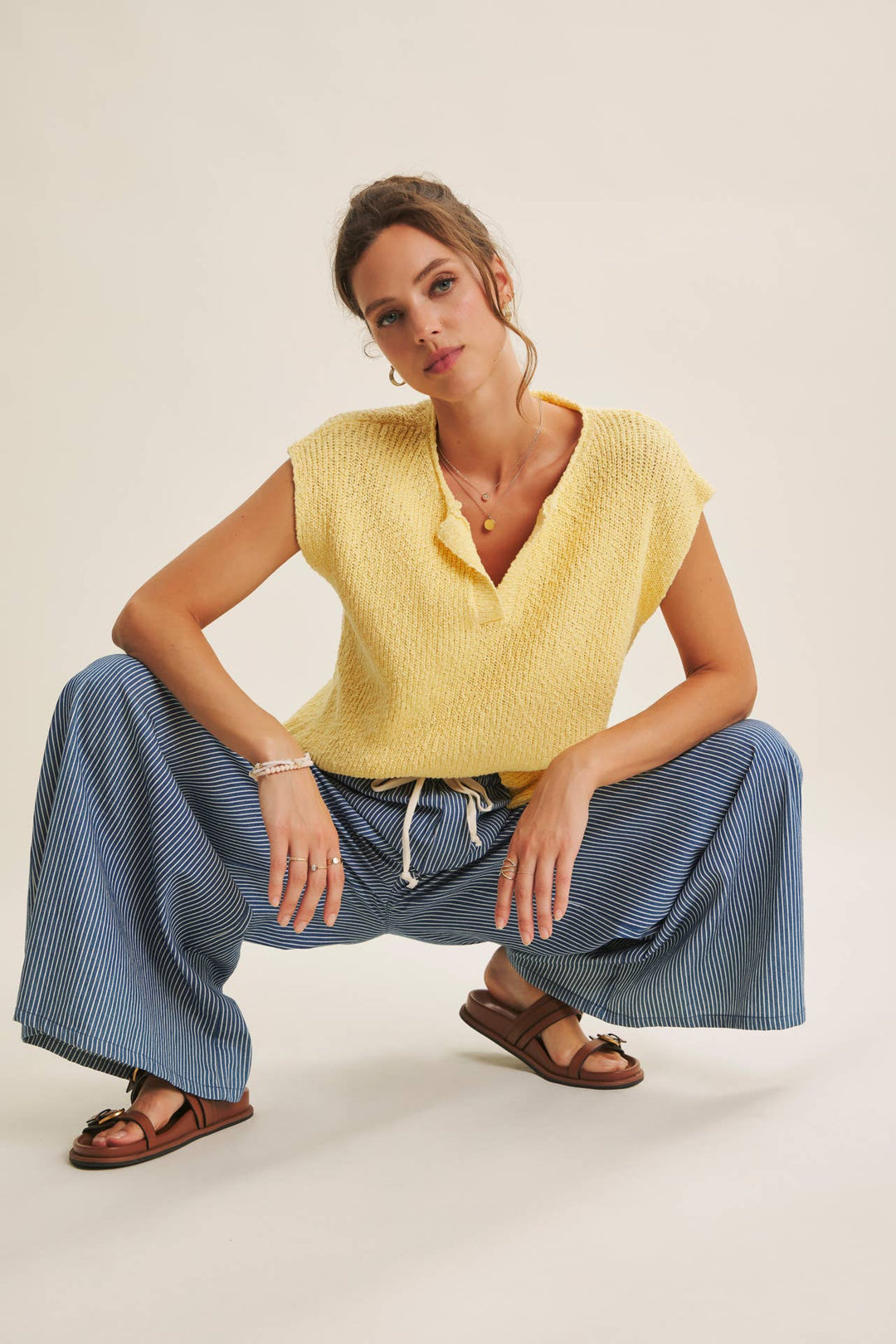 Cotton Slub Sweater Top