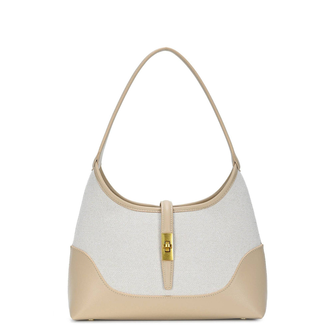 White Cotton Canvas Shoulder Bag