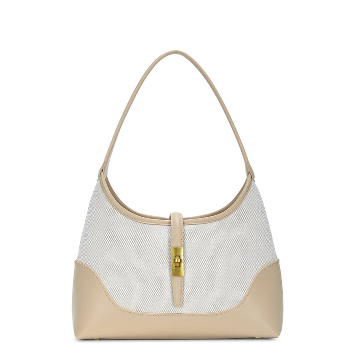 White Cotton Canvas Shoulder Bag