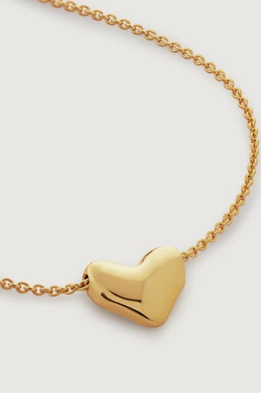 18K Gold Puff Heart Necklace