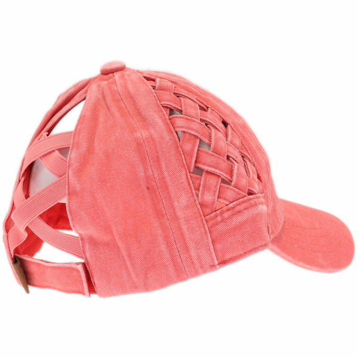 Grey Camo High Ponytail Baseball Cap
