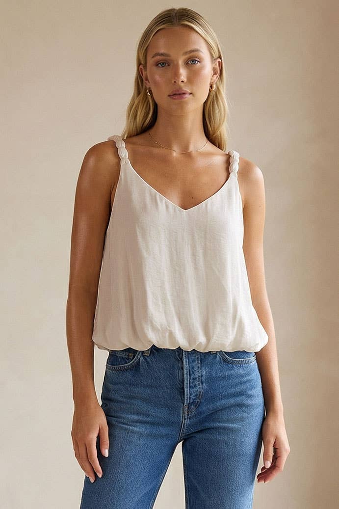 Billowy Strap Accent Tank Top