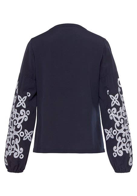 Embroidered Long Sleeve Blouse