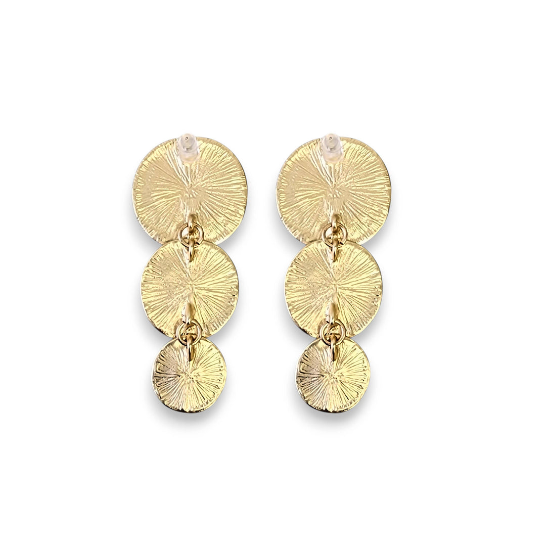 Gold 3 Disc Earring