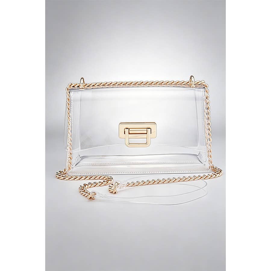 Clear Stadium Bag with Gold Accents