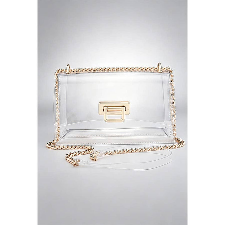 Clear Stadium Bag with Gold Accents