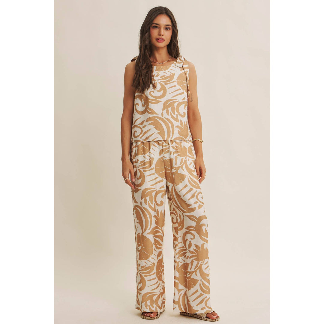 Latte Summer top with tie straps