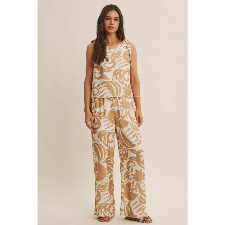 Latte Summer top with tie straps