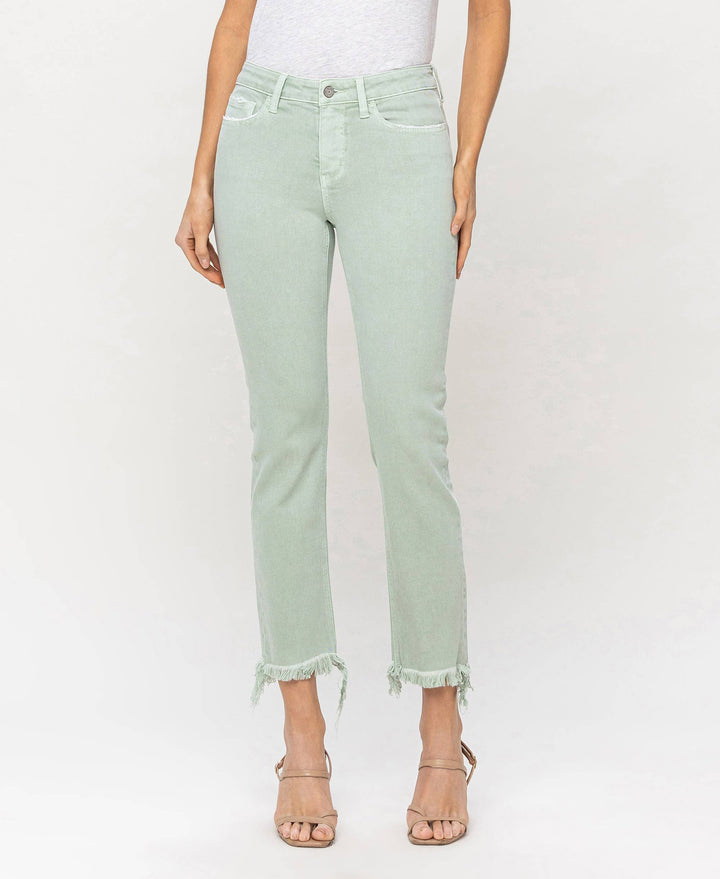 Mid Rise Crop Straight Jean  Veret
